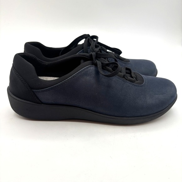 Clarks Cloudsteppers Lace Up Comfort Sneakers Shoes Womens Size 8.5 Blue - Picture 4 of 7